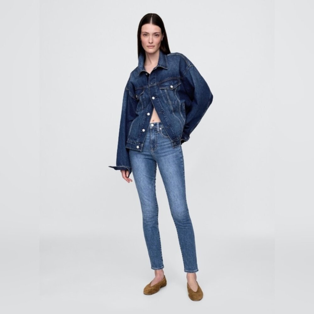 Gap High Rise Tall True Skinny Sculpting Light Wash Stretch Jeans 33